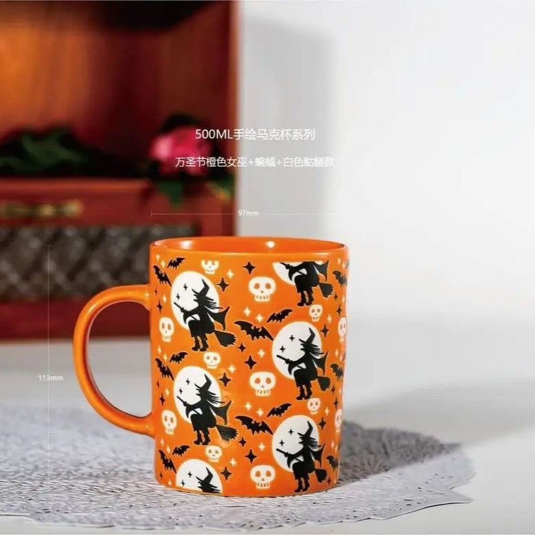 Skull Ceramic Mug Halloween Skull Witch Mug Coffee Cup Creative Gift