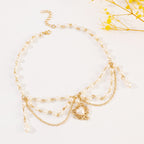 Celebrity Style Jewelry Niche Design Hot Girl Imitation Pearl Tassel Heart Cross Butterfly Versatile Necklace for Women