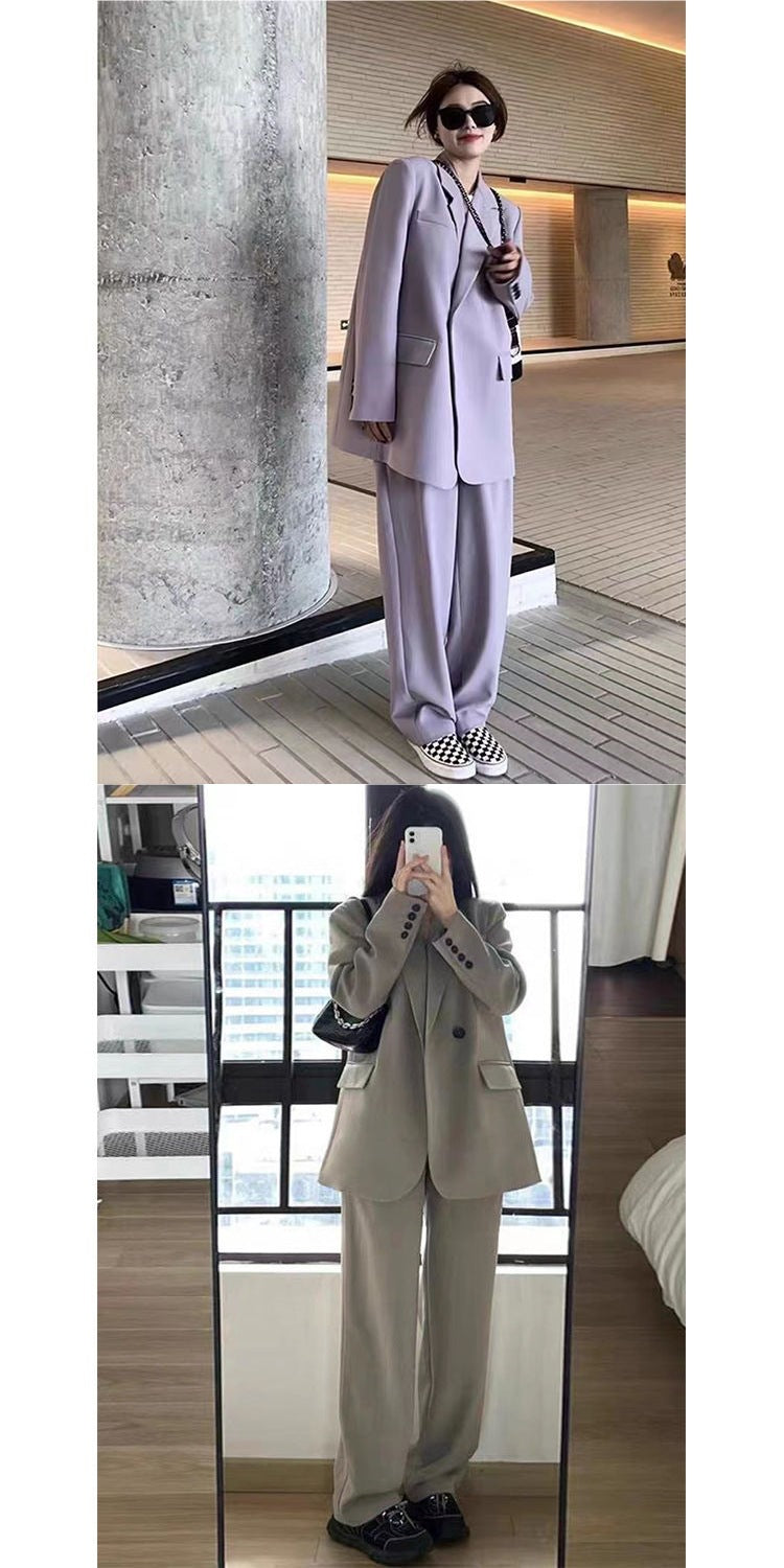 Fashionable Casual High-End Women's Blazer2025New Spring and Autumn Korean Style Loose Slimming Two-Piece Suit Set