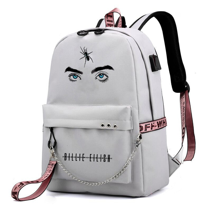 Same Style as Stars Billie Backpack Star l Empty USB Rechargeable Travel Backpack Student School Bag
