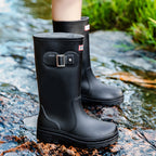 Star Custom Fashion Korean Style Women's High Tube Rain Boots Non-Slip Waterproof Wear-Resistant Long Tube Water Boots Adult Rubber Shoes