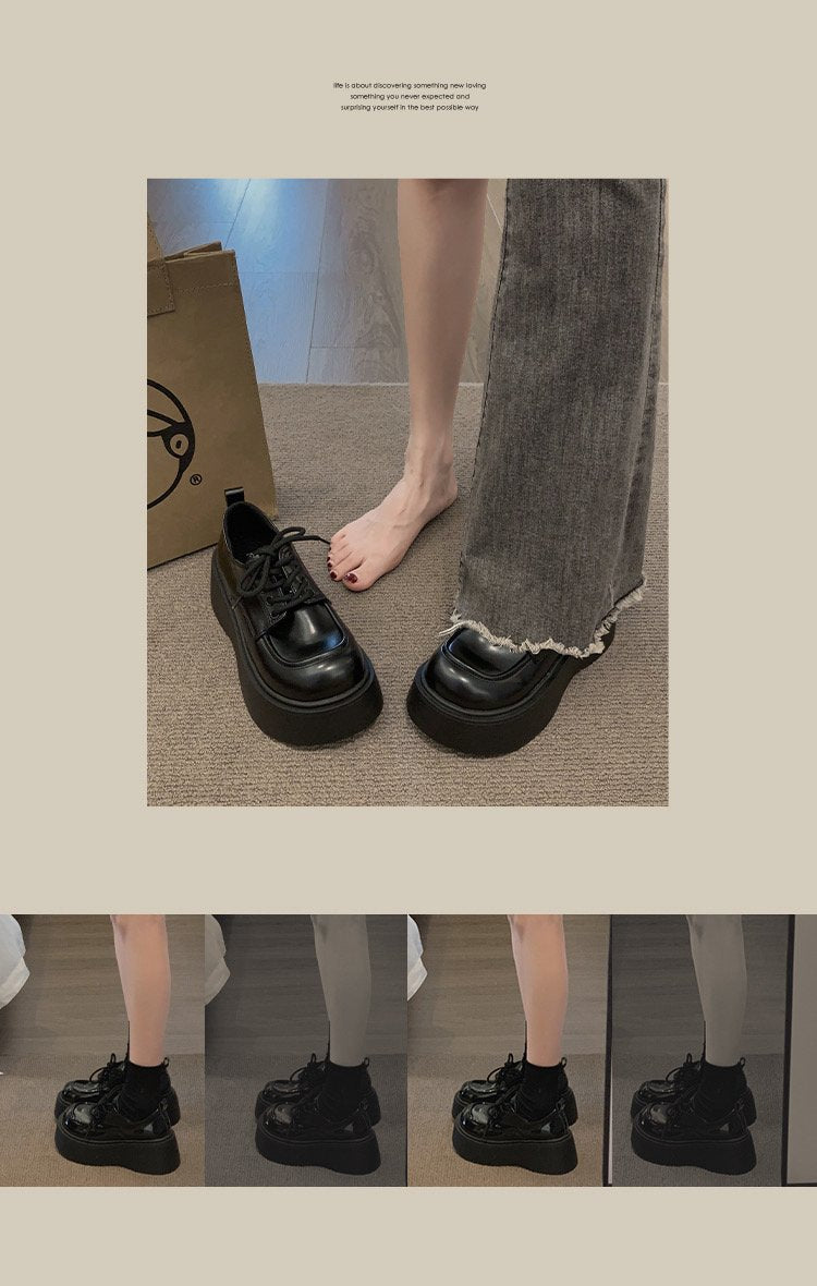 90s Grunge Platform Oxfords - Chunky Sole height Booster