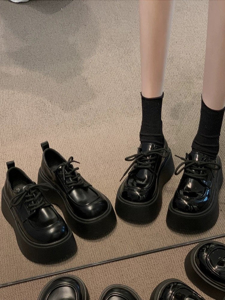 90s Grunge Platform Oxfords - Chunky Sole height Booster