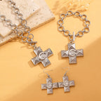 Celebrity Style Decorative Chain Jewelry Personalized Cross Alloy Pendant Necklace  Minimalist Style Clip Simple Internet Celebrity Collarbone Chain for Women