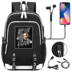 Celebrity Style Trend Billie Teenage Primary and Secondary School Students Schoolbag USB Men's and Women's Casual Backpack