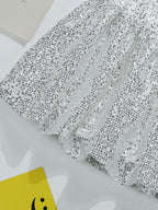 "bad idea right?" Silver Mini Skirt - 90s Disco Sequin