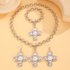 Celebrity Style Decorative Chain Jewelry Personalized Cross Alloy Pendant Necklace  Minimalist Style Clip Simple Internet Celebrity Collarbone Chain for Women