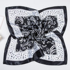 Same Style as Stars2025New Paisley Small Cashew Deformed Insect Satin70Silk Scarf Scarf Headscarf Fashion Design Small Water Drop Square Scarf Decoration Matching Headscarf