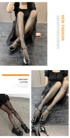 "Teenage Dream" Star Rhinestone Tights - Sheer Sparkle Mesh