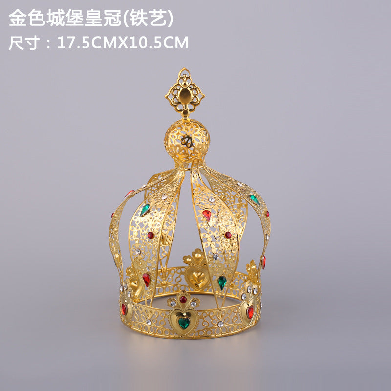 Celebrity Style Decorations Baking silver Black gold Castle Crown Birthday Cake Baking Decoration Accessories Ornaments Gift Blind Box