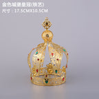 Celebrity Style Decorations Baking silver Black gold Castle Crown Birthday Cake Baking Decoration Accessories Ornaments Gift Blind Box