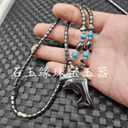 Star Custom Celebrity Imitation Terahertz Dolphin Necklace Round Ring Jade Clasp Cross Necklace Jewelry Sweater Chain Collarbone Necklace