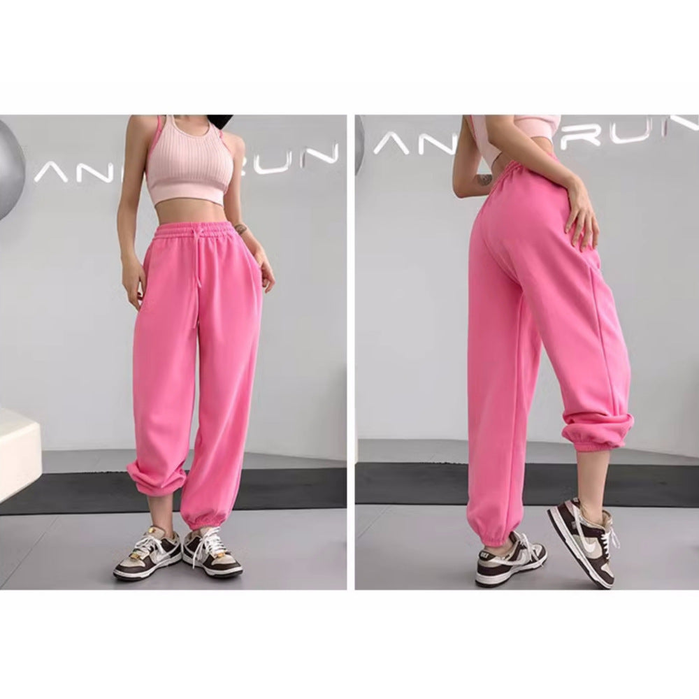 Women's Jogger Pants Yoga Casual Fitness Dance Training Running High Waist Drawstring Wide Leg Sweatpants Loose Fit1428