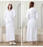 Autumn Winter Long Hooded Bathrobe Hotel Men Women Bathrobe Pajamas Homewear Long Sleeve Cross-Border Amazon One Piece Dropshipping