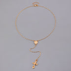 Celebrity Style Popular Cross Long Chain Necklace for Women Easter Trendy Jewelry Sexy Tassel Virgin Mary Pendant