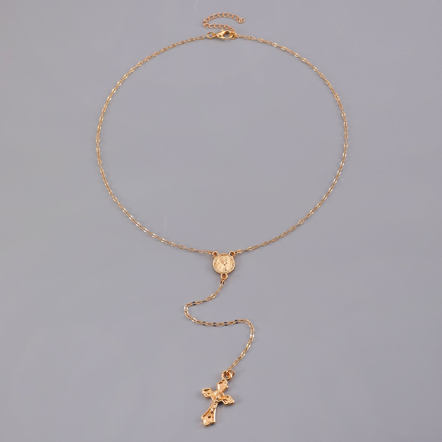 Celebrity Style Popular Cross Long Chain Necklace for Women Easter Trendy Jewelry Sexy Tassel Virgin Mary Pendant