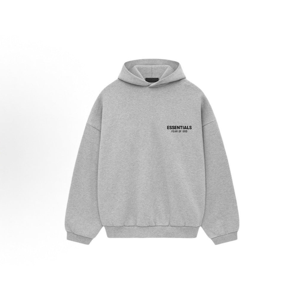 New Essentials Silicone Style Autumn Winter Double Row Letter Print Fleece-Lined Hoodie HOODIE