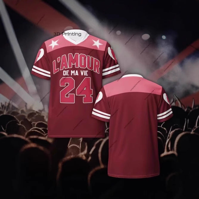 Same Style as Stars Billie Concert T T-shirt Football T Special Shirt T Short Sleeve Shirt Set