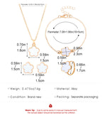 Same Style as Stars2025New Five-leaf Clover Jewelry Set for Women Simple Petal Necklace Five-leaf Flower Bracelet Ring Earrings4Set shipped together for safety
