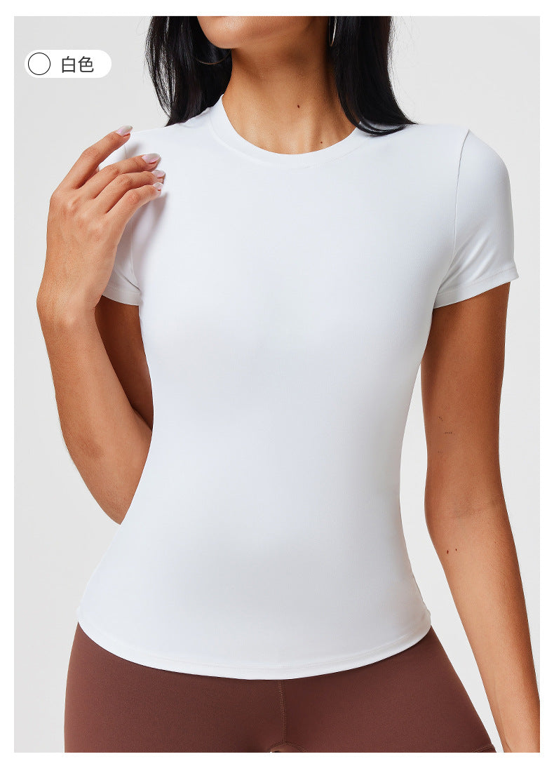 New Casual Sportswear t Women's Slim Fit Quick-Dry Barely-There Feel Fitness Top Shirt Running Yoga Short Sleeve