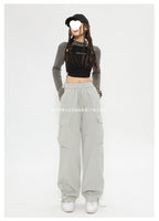 New Retro Cargo Pants Japanese Style Trendy Street Wide-Leg Pants Fashion Unisex Casual Pants Hot Girl
