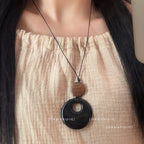 Star Custom New Mysterious Black Long Geometric Pendant Necklace for Women New Chinese Style Niche High-end Versatile Necklace Wholesale