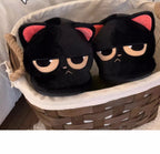 "Mood" Grumpy Cat Plush Slippers - Kawaii Gamer Girl Essential