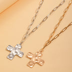 Celebrity Style Decorative Chain Jewelry Personalized Cross Alloy Pendant Necklace  Minimalist Style Clip Simple Internet Celebrity Collarbone Chain for Women