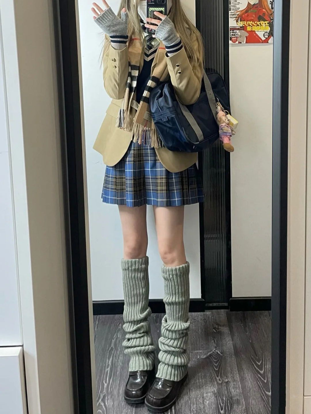 White Knitted Sock Covers Autumn Winter Warm Mid-Calf Socks y2k Harajuku Style Hot Girl Japanese Style jk College Style Slouch Socks for Women.