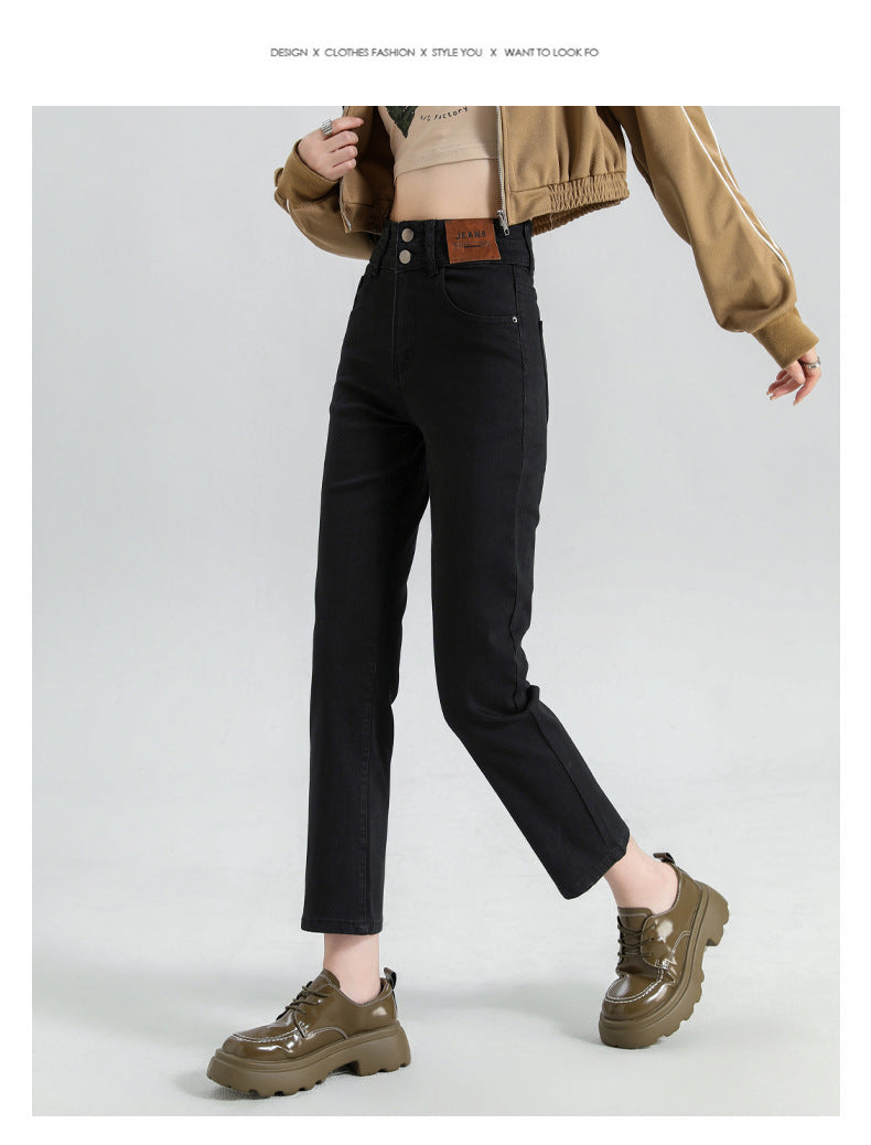 Rockstar Girlfriend High-Waist Cigarette Jeans - Noir Black