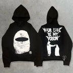 Harajuku Fashion Retro Skull Print Hoodie y2k Streetwear Hoodie for Couples
