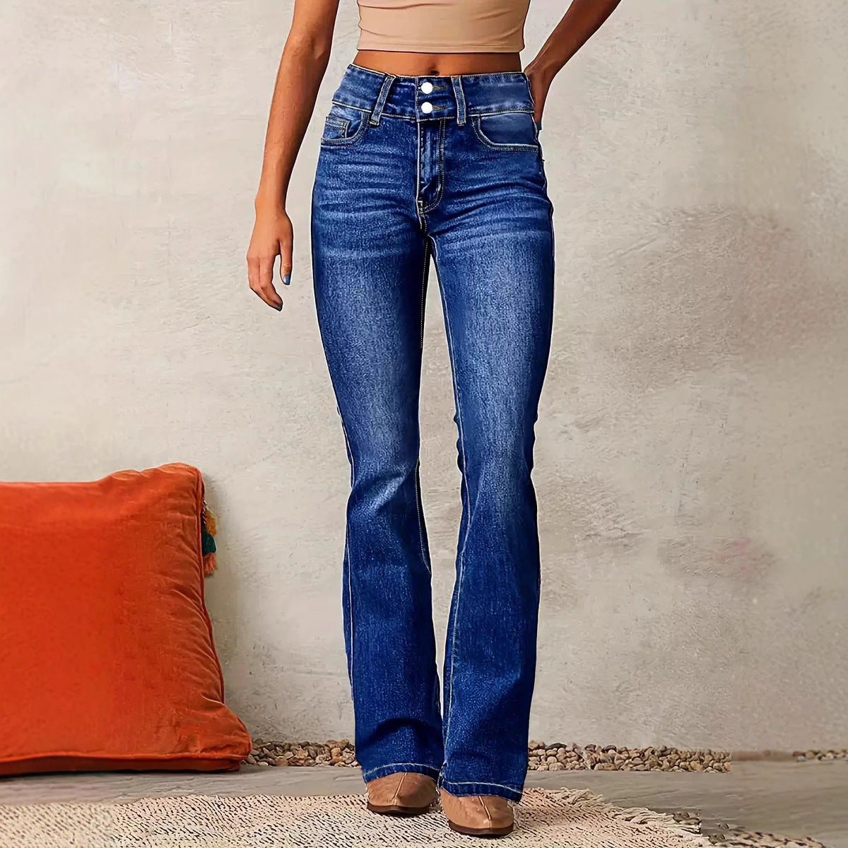 "Main Character" High-Waist Flare Jeans - Vintage Stretch Denim