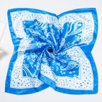 Same Style as Stars2025New Paisley Small Cashew Deformed Insect Satin70Silk Scarf Scarf Headscarf Fashion Design Small Water Drop Square Scarf Decoration Matching Headscarf