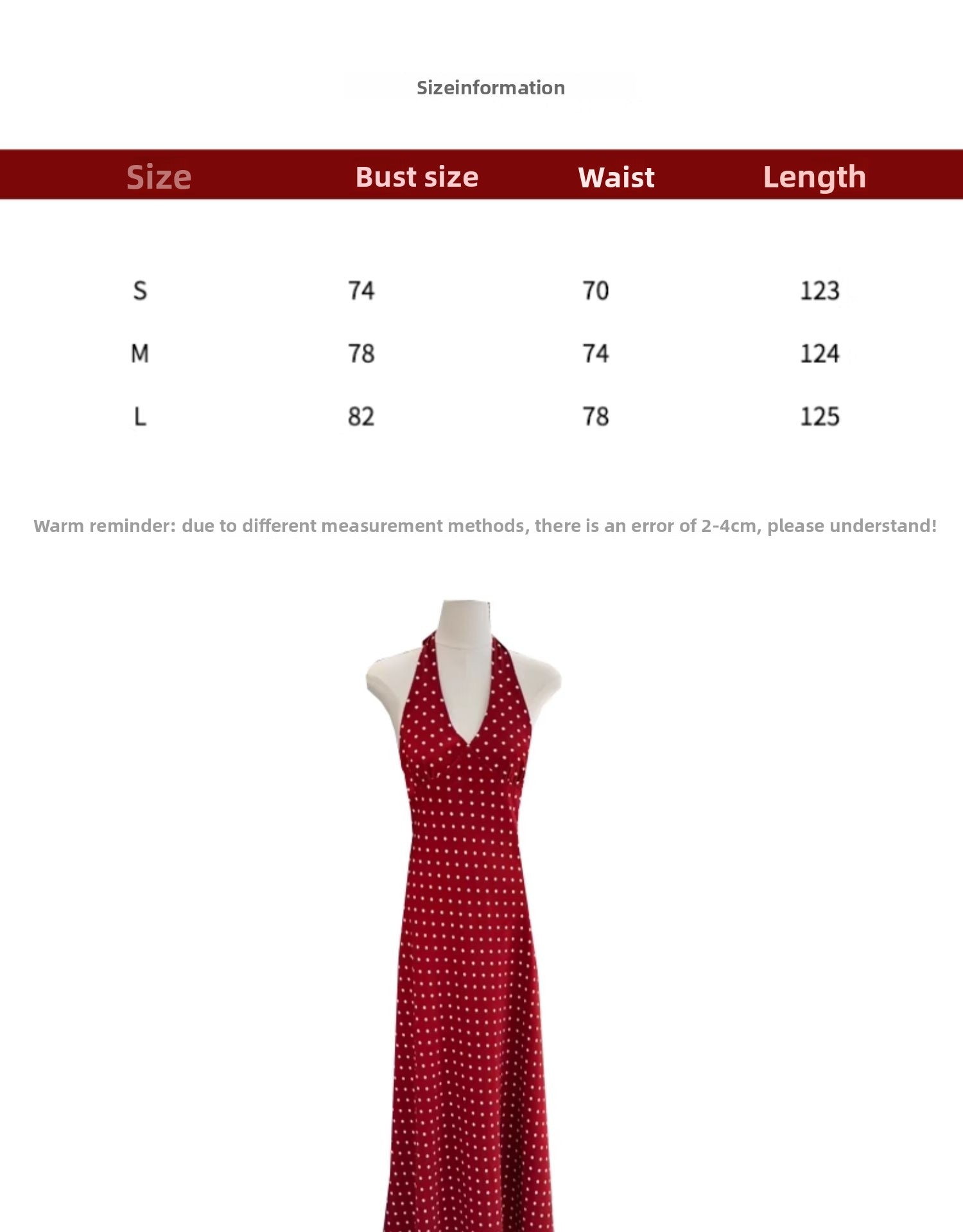 Star Custom Celebrity Design2025Spring and Summer French Retro Sweetheart V Red Polka Dot Halter Neck Dress for Women, Backless Tie Strap Vest Long Dress