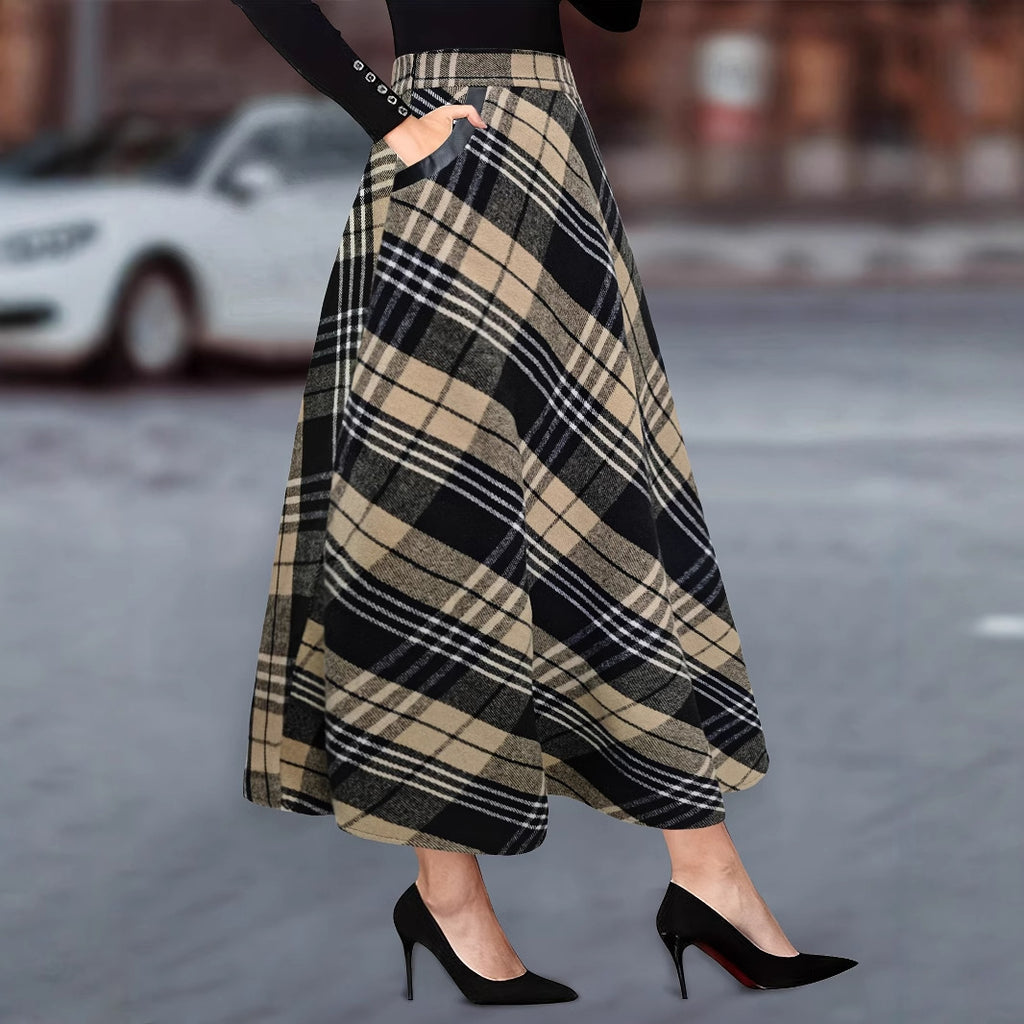90s Grunge Plaid Maxi Skirt - "Brutal" MV Aesthetic