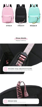 Same Style as Stars Billie Backpack Star l Empty USB Rechargeable Travel Backpack Student School Bag