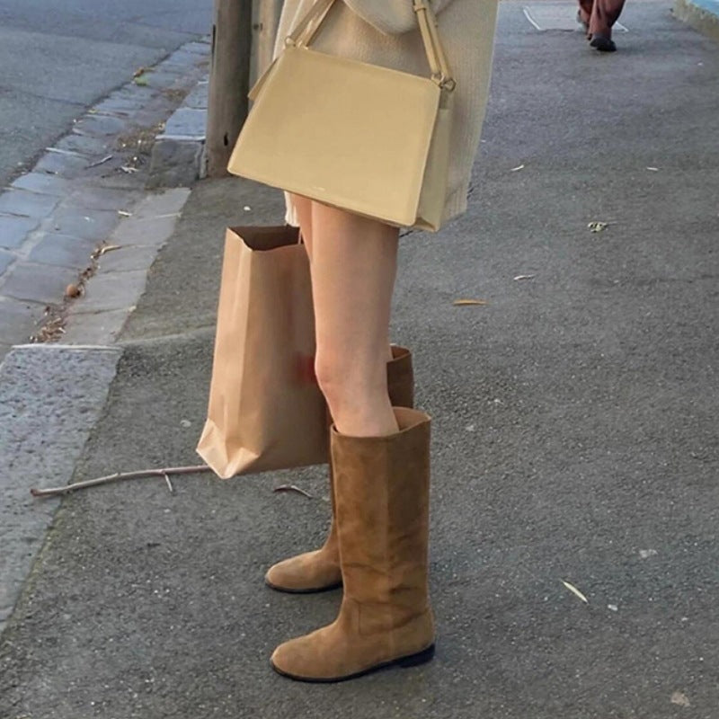 SOUR Era Suede Slouch Boots - Vintage Knee-High Fit