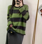 2025Trendy Hot Item100%Australian Pure Wool Sweater Loose Lazy Round Neck Knitted Sweater Autumn Winter Stylish Sweater
