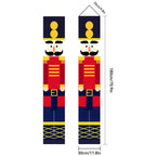 2026New Year Christmas Couplets Santa Claus Soldier Outdoor Decoration Door Curtain Hanging Flag Outdoor European and American