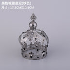Celebrity Style Decorations Baking silver Black gold Castle Crown Birthday Cake Baking Decoration Accessories Ornaments Gift Blind Box