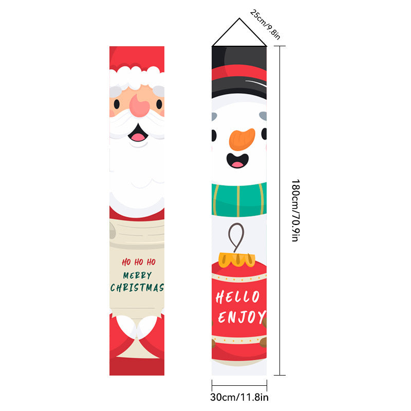 2026New Year Christmas Couplets Santa Claus Soldier Outdoor Decoration Door Curtain Hanging Flag Outdoor European and American