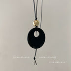 Star Custom New Mysterious Black Long Geometric Pendant Necklace for Women New Chinese Style Niche High-end Versatile Necklace Wholesale