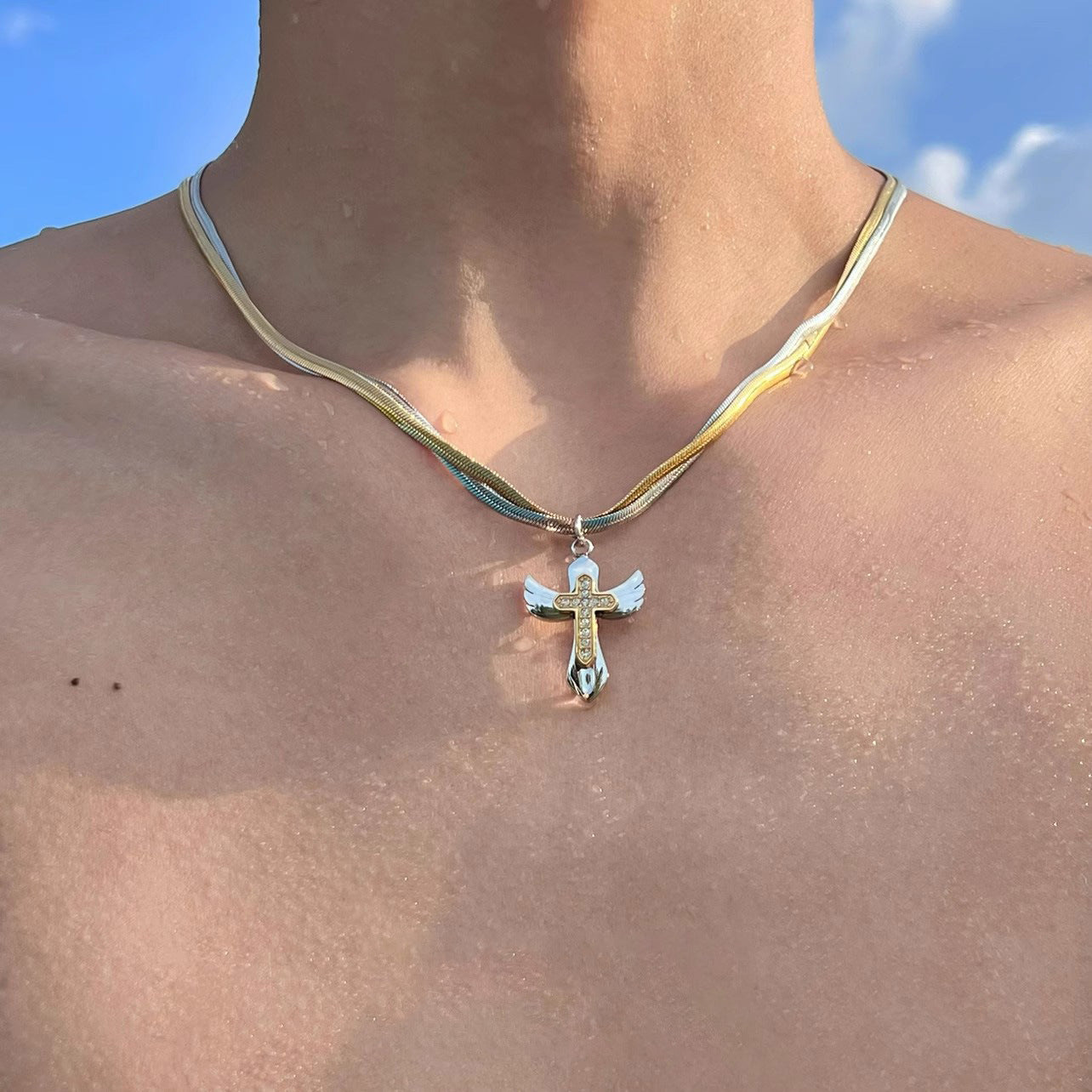 Star Custom 2025New Year's Exaggerated Punk Necklace y2k Irregular Subculture Hip-Hop Trend Unisex Niche Collarbone Chain