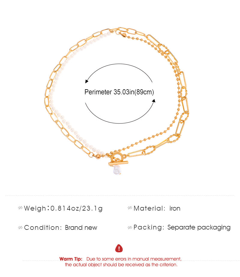 Celebrity Style Jewelry Niche Design Hot Girl Imitation Pearl Tassel Heart Cross Butterfly Versatile Necklace for Women