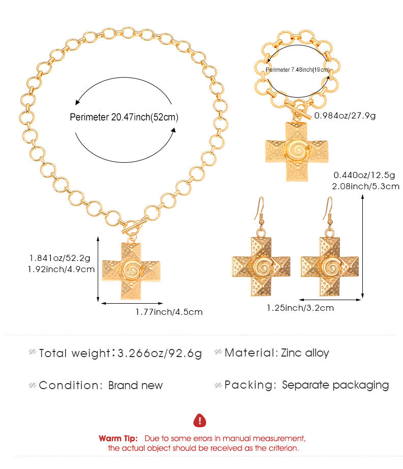 Celebrity Style Decorative Chain Jewelry Personalized Cross Alloy Pendant Necklace  Minimalist Style Clip Simple Internet Celebrity Collarbone Chain for Women