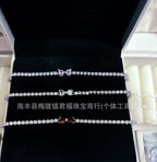 Panjia Silver Plated Hot Selling Product Bow Necklace Ear Stud Ring Bracelet4Set Gift Set Women's All-Matching