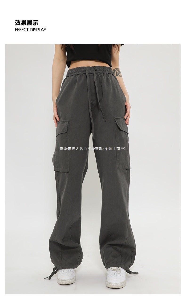 New Retro Cargo Pants Japanese Style Trendy Street Wide-Leg Pants Fashion Unisex Casual Pants Hot Girl