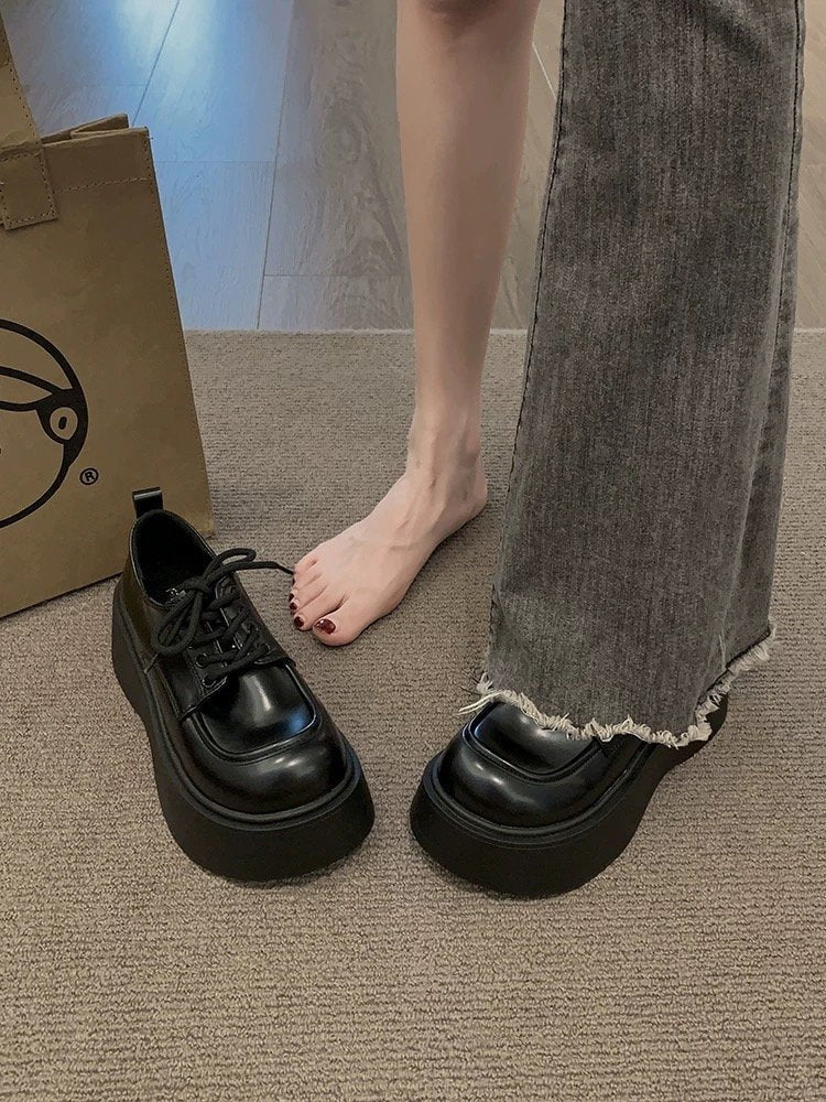 90s Grunge Platform Oxfords - Chunky Sole height Booster