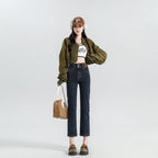 Rockstar Girlfriend High-Waist Cigarette Jeans - Noir Black