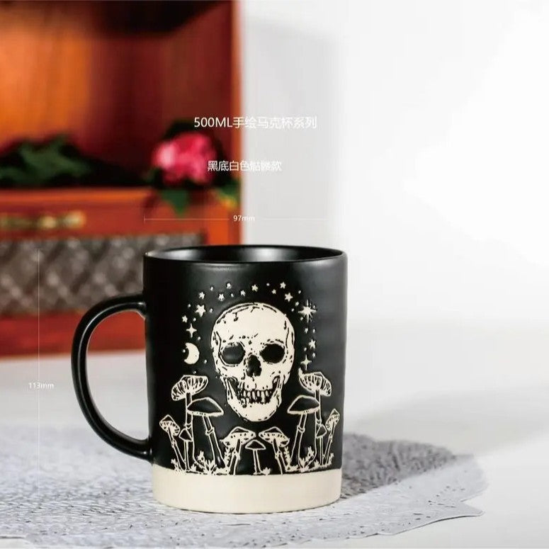 Skull Ceramic Mug Halloween Skull Witch Mug Coffee Cup Creative Gift